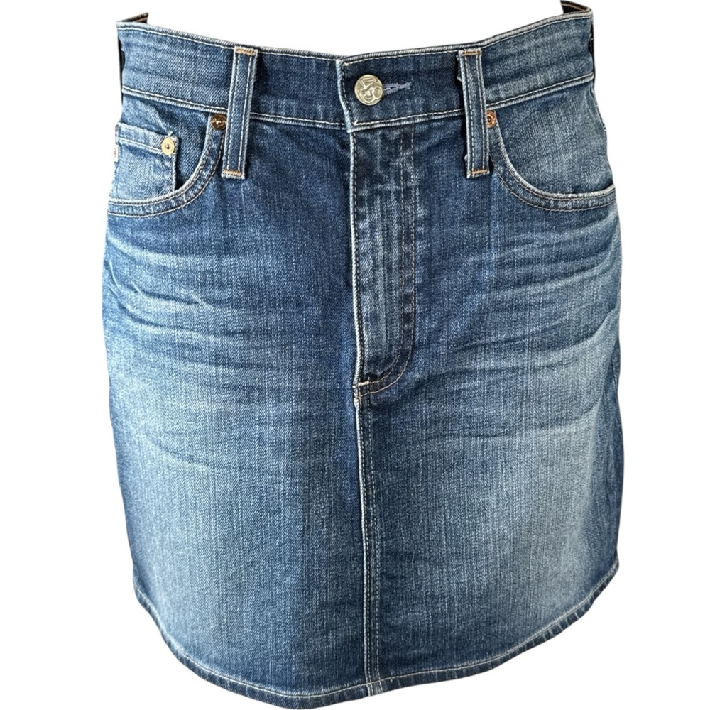 AG-ED DENIM ADRIANO GOLDSCHMIED The Vera Denim Mini Skirt, Size 28. - Picture 3 of 13